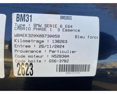 Vase d'expansion BMW SERIE 6 E64 CABRIO PHASE 1 Essence