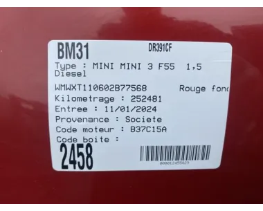 Verin de coffre MINI MINI 3 F55 Diesel