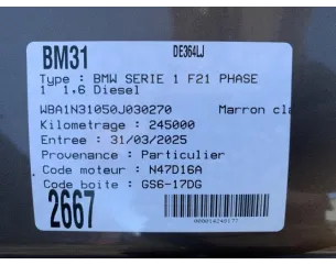 Com (Bloc Contacteur Tournant+Commodo Essuie Glace+Commodo Phare) BMW SERIE 1 F21 PHASE 1 Diesel 2