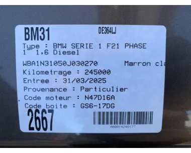 Silencieux arriere (echappement) BMW SERIE 1 F21 PHASE 1 Diesel