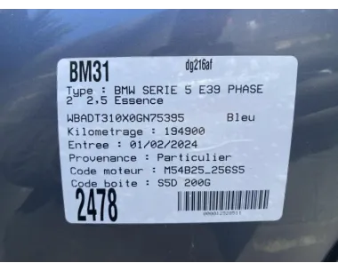 Bobine (allumage) BMW SERIE 5 E39 PHASE 2 Essence