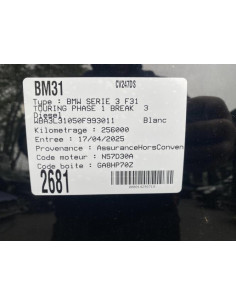 Crochet de remorquage BMW SERIE 3 F31 TOURING PHASE 1 BREAK Diesel 2