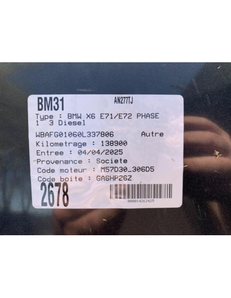 Pont avant complet BMW X6 E71 PHASE 1 Diesel