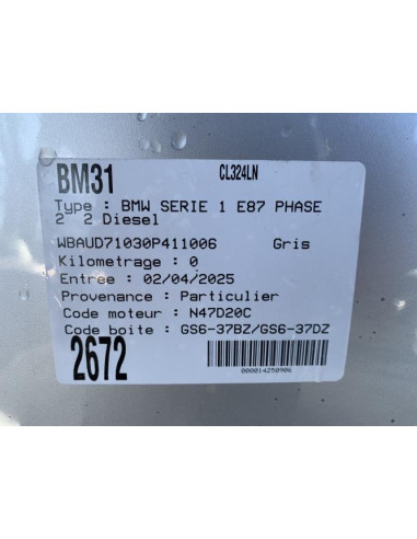 Toit ouvrant BMW SERIE 1 E87 PHASE 2 Diesel