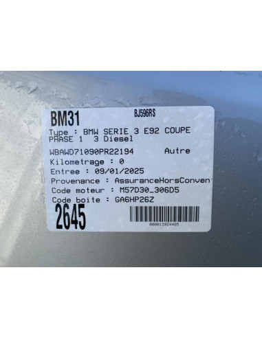 Antenne BMW SERIE 3 E92 COUPE PHASE 1 Diesel
