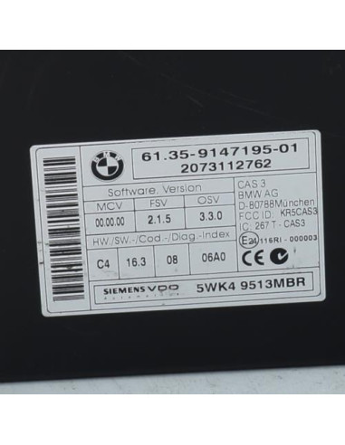 Calculateur BMW SERIE 3 E91 TOURING PHASE 1 BREAK Diesel