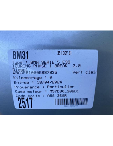 Tableau de bord BMW SERIE 5 E39 TOURING PHASE 1 BREAK Diesel
