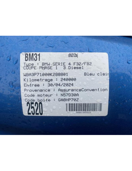 Support de boite BMW SERIE 4 F32 COUPE PHASE 1 Diesel