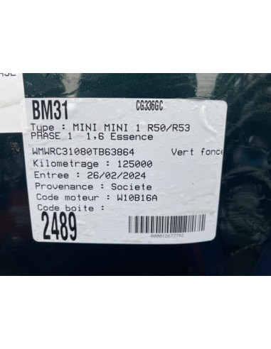 Durite MINI MINI 1 R50/R53 PHASE 1 Essence