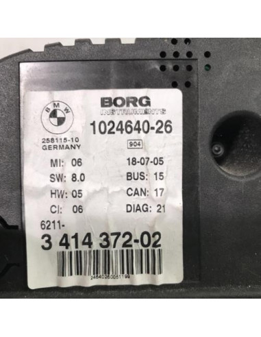 Compteur BMW X3 E83 PHASE 1 Diesel