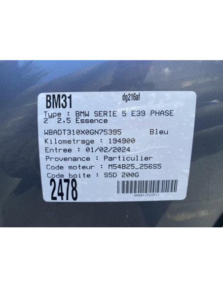 Arbre de transmission (propulsion) BMW SERIE 5 E39 PHASE 2 Essence