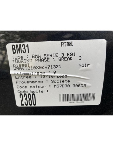 Boite a gants BMW SERIE 3 E91 TOURING PHASE 1 BREAK Diesel