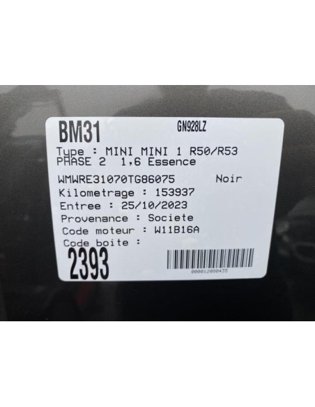 Injecteurs MINI MINI 1 R50/R53 PHASE 2 Essence