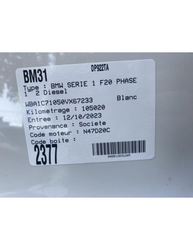 Eclairage de plafonnier BMW SERIE 1 F20 PHASE 1 Diesel