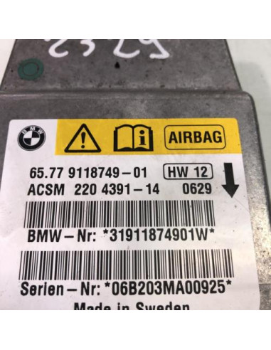 Boitier air bag BMW Z4 E85 ROADSTER PHASE 2 CABRIOLET Essence