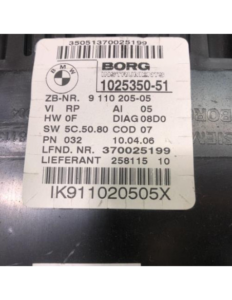 Compteur BMW SERIE 3 E91 TOURING PHASE 1 BREAK Diesel