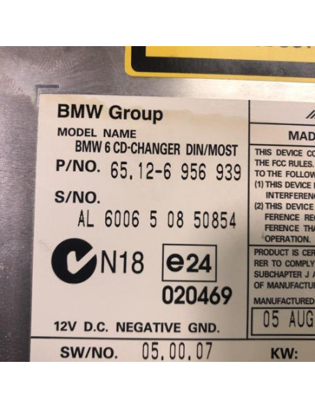 Chargeur CD BMW SERIE 6 E63 COUPE 