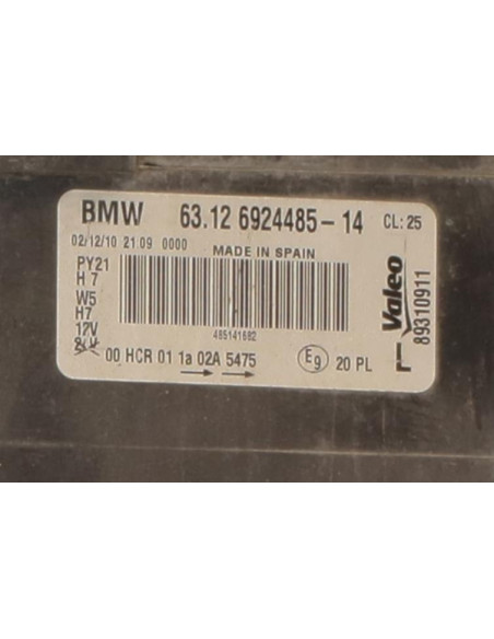 Optique avant principal gauche (feux)(phare) BMW SERIE 1 E87 PHASE 1 Diesel