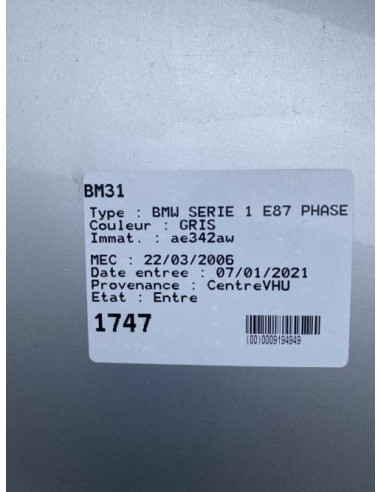 Radiateur de direction assistee BMW SERIE 1 E87 PHASE 1 Diesel