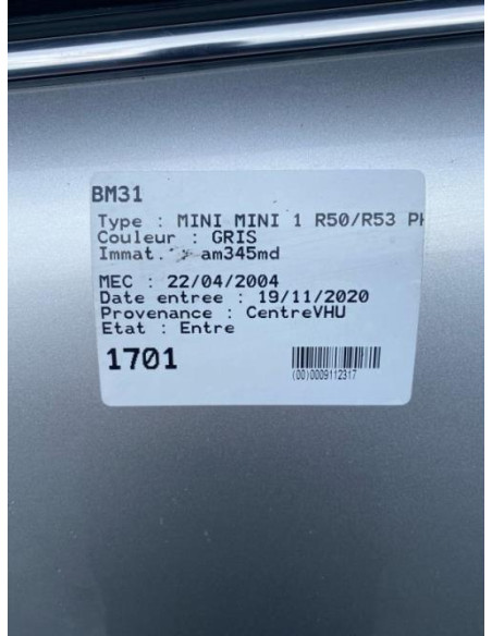 Support de boite MINI MINI 1 R50/R53 PHASE 1 Diesel