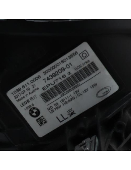 Optique avant principal gauche (feux)(phare) BMW SERIE 5 G30/F90 PHASE 1 