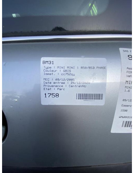 Condenseur de clim MINI MINI 1 R50/R53 PHASE 2 Essence