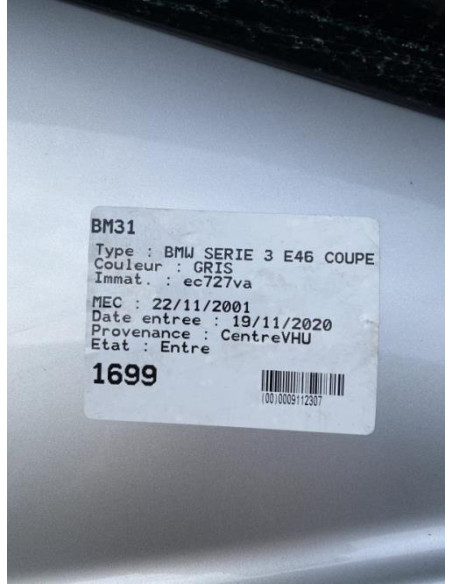 Bras essuie glace avant gauche BMW SERIE 3 E46 COUPE PHASE 1 Essence