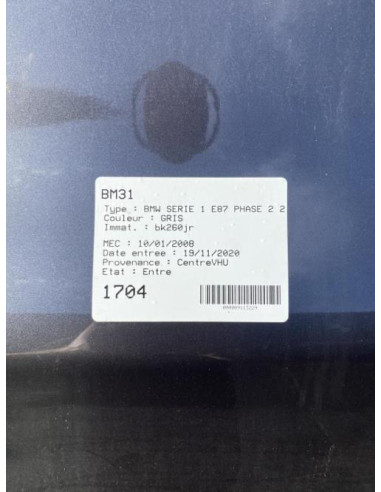 Support radiateur BMW SERIE 1 E87 PHASE 2 Diesel