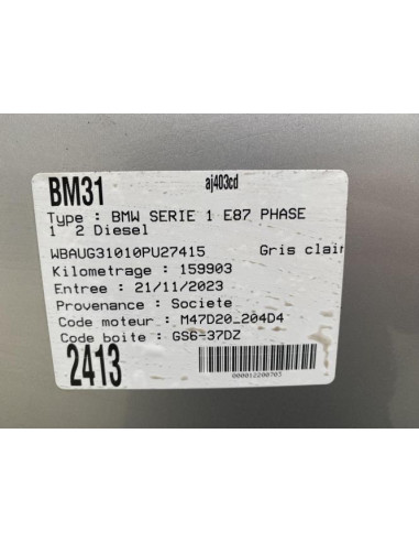 Face avant BMW SERIE 1 E87 PHASE 1 Diesel