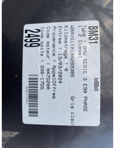 Cendrier BMW SERIE 3 E90 PHASE 1 Diesel