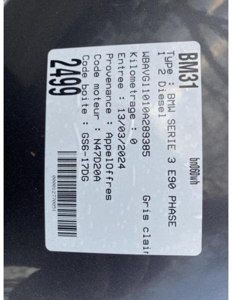 Capteur BMW SERIE 3 E90 PHASE 1 Diesel
