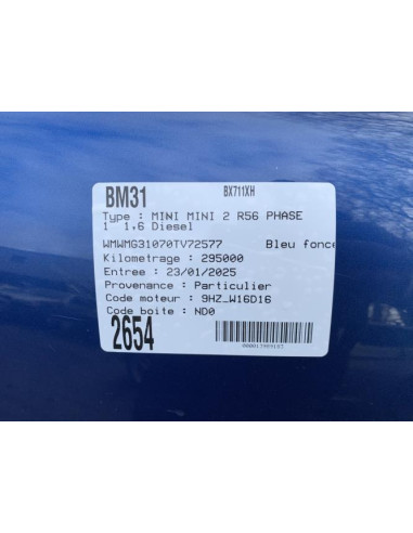 Compte tours MINI MINI 2 R56 PHASE 1 Diesel