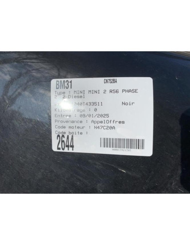 Moyeu arriere droit MINI MINI 2 R56 PHASE 2 Diesel