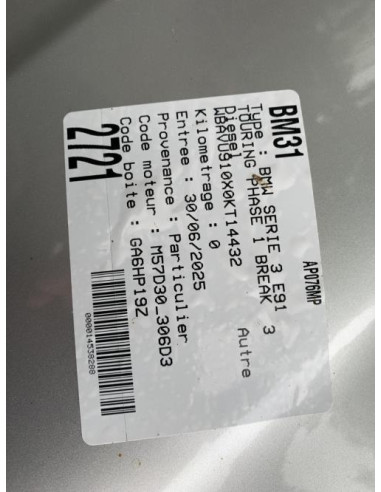 Aerateur tableau de bord avant gauche BMW SERIE 3 E91 TOURING PHASE 1 BREAK Diesel