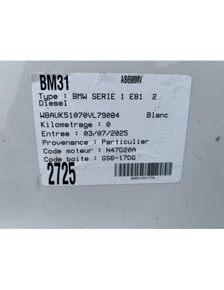 Com (Bloc Contacteur Tournant+Commodo Essuie Glace+Commodo Phare) BMW SERIE 1 E81 Diesel