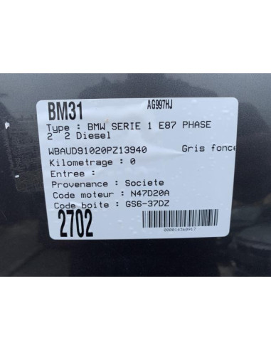 Support de pare chocs avant BMW SERIE 1 E87 PHASE 2 Diesel