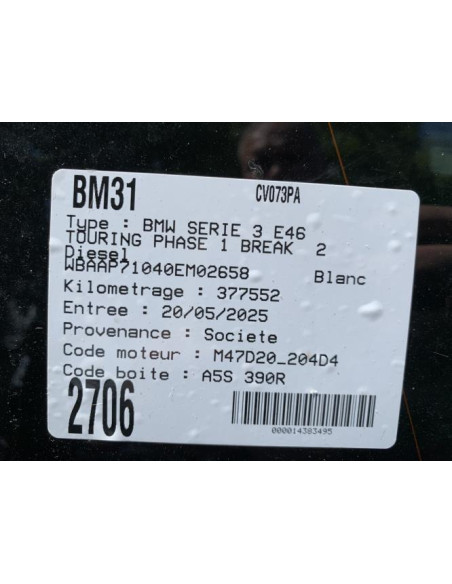 Bouton/Interrupteur BMW SERIE 3 E46 TOURING PHASE 1 BREAK Diesel