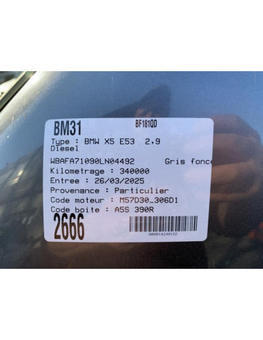 Optique avant principal droit (feux)(phare) BMW X5 E53 Diesel