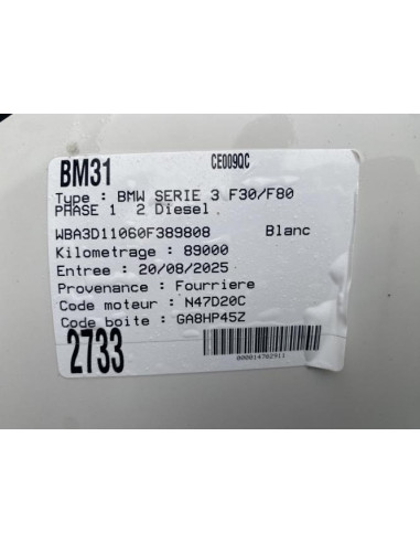 Tableau de bord BMW SERIE 3 F30 PHASE 1 Diesel