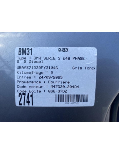 Bas de caisse gauche BMW SERIE 3 E46 PHASE 2 Diesel