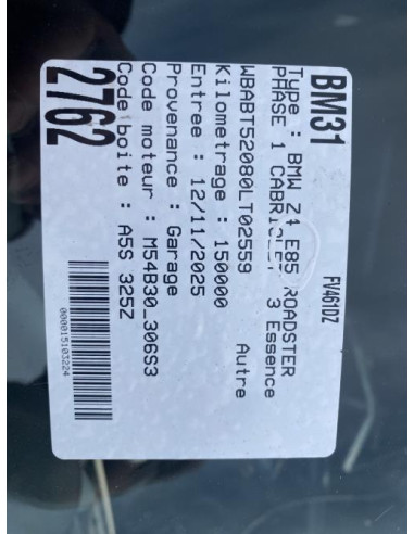 Pompe de gavage BMW Z4 E85 ROADSTER PHASE 1 CABRIOLET Essence
