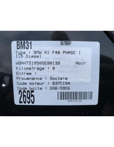 Bouton de demarrage BMW X1 F48 PHASE 1 Diesel