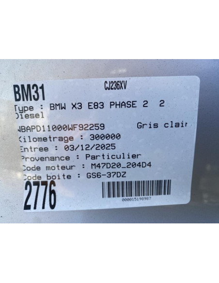 Boite de vitesses BMW X3 E83 PHASE 2 Diesel