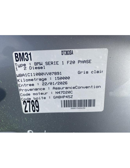 Durite BMW SERIE 1 F20 PHASE 1 Diesel