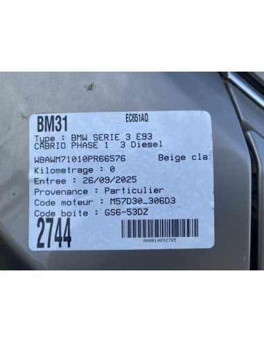 Injecteurs BMW SERIE 3 E93 CABRIO PHASE 1 Diesel