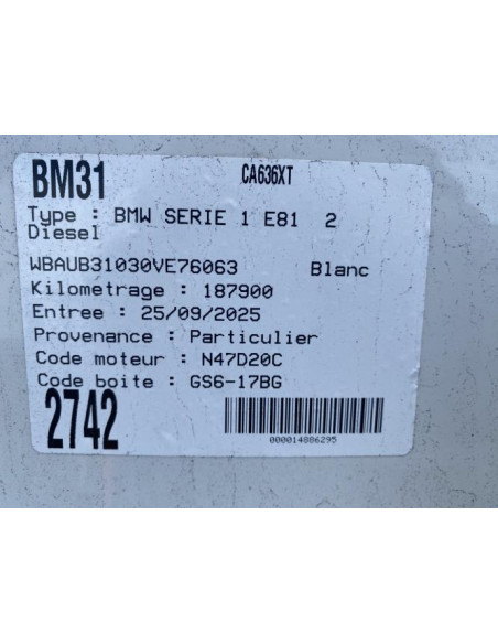 Charniere de capot BMW SERIE 1 E81 Diesel