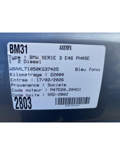 Levier de vitesses BMW SERIE 3 E46 PHASE 1 Diesel 2
