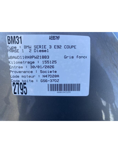 Radar anti-collision  BMW SERIE 3 E92 COUPE PHASE 1 Diesel