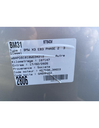 Compteur BMW X3 E83 PHASE 2 Diesel