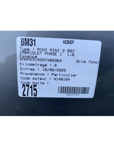 Support moteur MINI MINI 2 R57 CABRIOLET PHASE 1 Essence